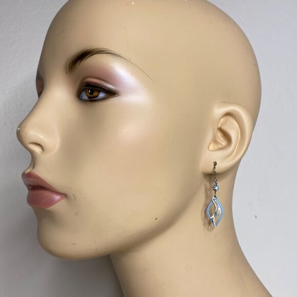 Silver Flame Metal Earrings - Picture 1 of 5